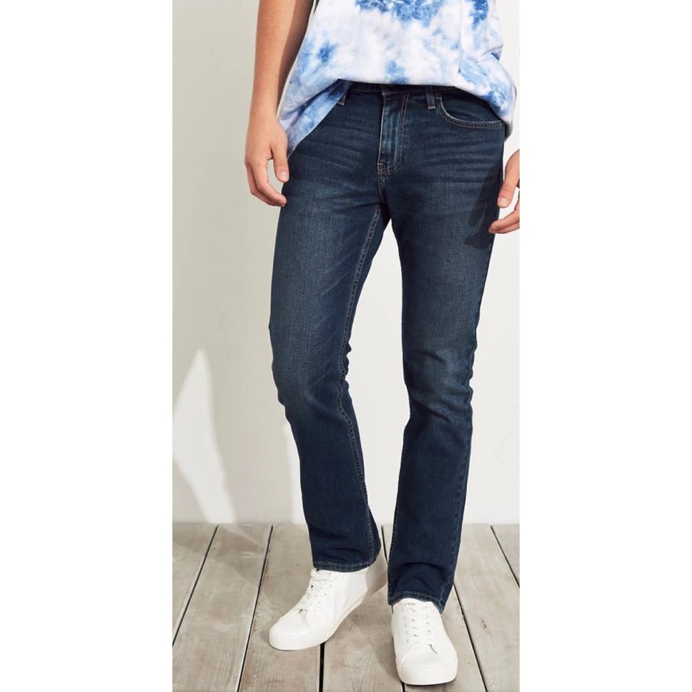 Hollister Slim Straight Dark Medium Denim Jeans